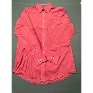 Stafford Mens Super Shirt Wrinkle Free Broadcloth Button‎ Down Shirt Coral 15.5